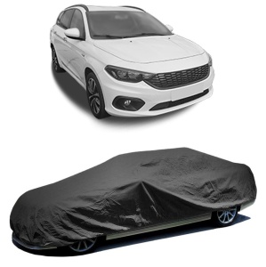 Husa prelata auto pentru FIAT TIPO Estate (356_, 357_) 2016 - 2020, culoare negru, material textil impermeabil, rezistanta la intemperii praf UV, CARPASSION Husa Protectie - Img 2