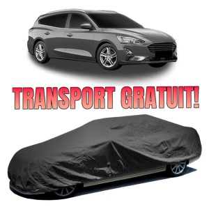 Husa prelata auto pentru FORD FOCUS IV Turnier (HP) 2018, culoare negru, material textil impermeabil, rezistanta la intemperii praf UV, CARPASSION Husa Protectie