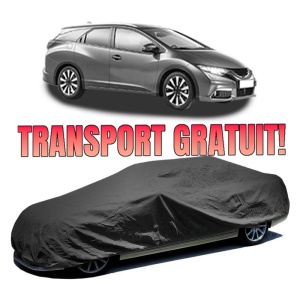 Husa prelata auto pentru HONDA CIVIC IX Tourer (FK) 2014 - 2016, culoare negru, material textil impermeabil, rezistanta la intemperii praf UV, CARPASSION Husa Protectie