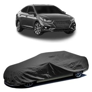 Husa prelata auto pentru HYUNDAI ACCENT V Saloon (HC) 2018, culoare negru, material textil impermeabil, rezistanta la intemperii praf UV, CARPASSION Husa Protectie - Img 2