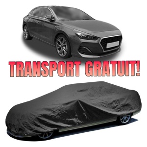Husa prelata auto pentru HYUNDAI i30 FASTBACK (PDE, PDEN) 2017 - 2022, culoare negru, material textil impermeabil, rezistanta la intemperii praf UV, CARPASSION Husa Protectie