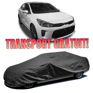 Husa prelata auto pentru KIA RIO IV Hatchback Van (YB, SC, FB) 2017, culoare negru, material textil impermeabil, rezistanta la intemperii praf UV, CARPASSION Husa Protectie