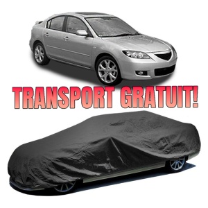 Husa prelata auto pentru MAZDA 3 Saloon (BK) 2003 - 2009, culoare negru, material textil impermeabil, rezistanta la intemperii praf UV, CARPASSION Husa Protectie