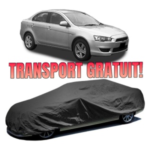 Husa prelata auto pentru MITSUBISHI LANCER VIII (CY_A, CZ_A) 2008 - 2015, culoare negru, material textil impermeabil, rezistanta la intemperii praf UV, CARPASSION Husa Protectie