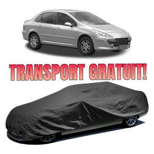 Husa prelata auto pentru PEUGEOT 307 Saloon 2006 - 2012, culoare negru, material textil impermeabil, rezistanta la intemperii praf UV, CARPASSION Husa Protectie