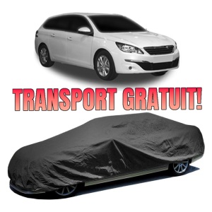 Husa prelata auto pentru PEUGEOT 308 SW II Estate Van (LC_) 2014 - 2021, culoare negru, material textil impermeabil, rezistanta la intemperii praf UV, CARPASSION Husa Protectie
