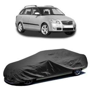 Husa prelata auto pentru SKODA FABIA II Combi (545) 2007 - 2014, culoare negru, material textil impermeabil, rezistanta la intemperii praf UV, CARPASSION Husa Protectie - Img 2