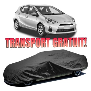 Husa prelata auto pentru TOYOTA PRIUS C (NHP10_) 2011, culoare negru, material textil impermeabil, rezistanta la intemperii praf UV, CARPASSION Husa Protectie