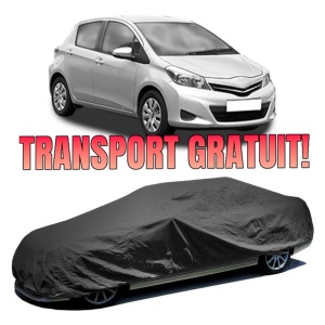 Husa prelata auto pentru TOYOTA YARIS (_P13_) 2010 - 2020, culoare negru, material textil impermeabil, rezistanta la intemperii praf UV, CARPASSION Husa Protectie