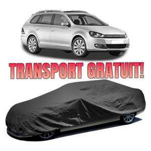 Husa prelata auto pentru Volkswagen Golf VI Variant (AJ5) 2009 - 2013, culoare negru, material textil impermeabil, rezistanta la intemperii praf UV, CARPASSION Husa Protectie