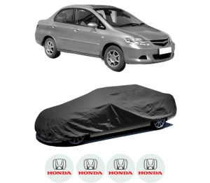 Husa tip prelata auto HONDA CITY (GE4) din 2006, Culoare Negru, material textil impermeabil, rezistanta la intemperii praf UV, CARPASSION Husa Protectie, 4 Stickere auto cu HONDA - Img 2