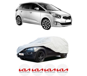 Husa tip prelata auto KIA CARENS IV din 2013-2016, Culoare Gri, material textil impermeabil, rezistanta la intemperii praf UV, CARPASSION Husa Protectie, 4 Stickere auto cu KIA - Img 2