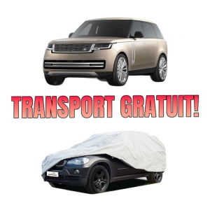 Husa tip prelata auto LAND ROVER RANGE ROVER V (L460) din 2021-2023, Culoare Gri, material textil impermeabil, rezistanta la intemperii praf UV, CARPASSION Husa Protectie, 4 Stickere auto cu LAND ROVER