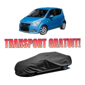 Husa tip prelata auto OPEL AGILA B (H08) din 2008-2014, Culoare Negru, material textil impermeabil, rezistanta la intemperii praf UV, CARPASSION Husa Protectie, 4 Stickere auto cu OPEL