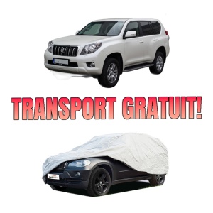 Husa tip prelata auto TOYOTA LAND CRUISER VAN (_J15_) din 2011, Culoare Gri, material textil impermeabil, rezistanta la intemperii praf UV, CARPASSION Husa Protectie, 4 Stickere auto cu TOYOTA