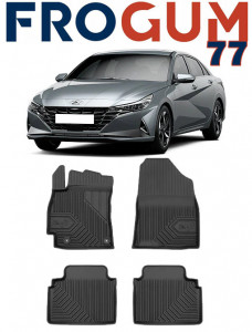 Hyundai Elantra VII Din 2021 - Prezent, Sedan , Set Covorase Auto Tip Tavita Premium 3D, din cauciuc accesorii pentru autoturismul tau - masina v167807