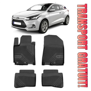Hyundai I20 II Din 12.2014 - 07.2020, Hatchback , Set Covorase Auto Tip Tavita Premium 3D, din cauciuc