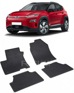 Hyundai Kona Electric, Suv, fabricat din 08.2018 - Prezent, InclusIV Facelift, set covorase auto dedicate, din cauciuc 100% Premium accesorii pentru autoturismul tau - masina v153634
