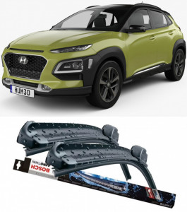 Hyundai Kona Set 2 stergatoare parbriz Bosch Bosch Aerotwin compatibile cu Hyundai Kona 2017-2023 (65 cm / 40 cm) accesorii pentru autoturismul tau - masina v130642