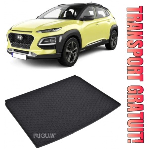 Hyundai Kona Tavita pentru portbagaj din cauciuc, compatibila Hyundai Kona Hybrid fabricatie 09.2019 - prezent, caroserie suv, portbagaj inferior si superior