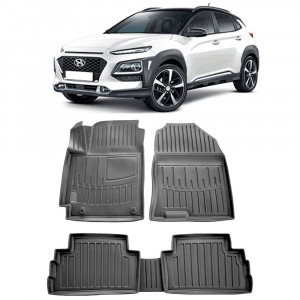 Hyundai Kona Versiunea Benzina (2017-) Set covorase auto cauciuc G.Modern Line 3D accesorii pentru autoturismul tau - masina v239549