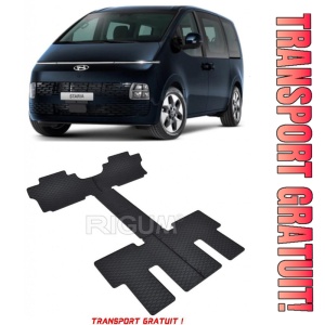 Hyundai Staria set covorase auto dedicate, din cauciuc dedicate Hyundai Staria fabricatie 2022 - prezent, caroserie van, 7 locuri, rand 2 si rand 3 - Transport Gratuit