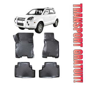 Hyundai Tucson I 2004-2009 Set 4 covorase auto din cauciuc tip tavita premium line 3D