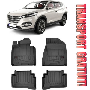 Hyundai Tucson, Suv, Din 07.2015 - 09.2020 , Set Covorase Auto Tip Tavita Premium 3D, din cauciuc