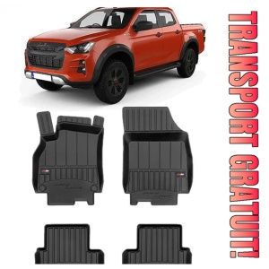 Isuzu D-Max Din 01.2021 - Prezent, Pick-Up, 2 Usi , Set Covorase Auto Tip Tavita Premium 3D, din cauciuc