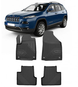 Jeep Cherokee V Din 2013 - Prezent, Suv , Set Covorase Auto Tip Tavita Premium 3D, din cauciuc accesorii pentru autoturismul tau - masina v166421