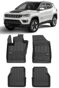 Jeep Compass II, Suv, Din 08.2017 - Prezent , Set Covorase Auto Tip Tavita Premium 3D, din cauciuc accesorii pentru autoturismul tau - masina v170344