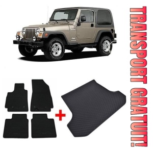 Jeep Wrangler Suv din 10.2006 - 04.2018, Set Covorase + tavita portbagaj auto 5 Usi *1