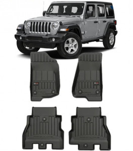 Jeep Wrangler, Suv, Din 11.2017 - Prezent , Set Covorase Auto Tip Tavita Premium 3D, din cauciuc accesorii pentru autoturismul tau - masina v170282