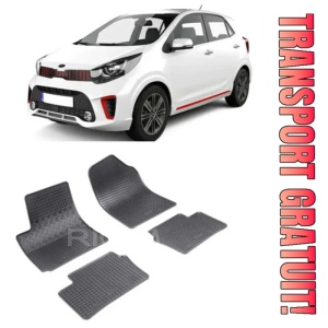 Kia Picanto II, Hatchback, fabricat din 04.2011 - 03.2017, set covorase auto dedicate, din cauciuc 100% Premium