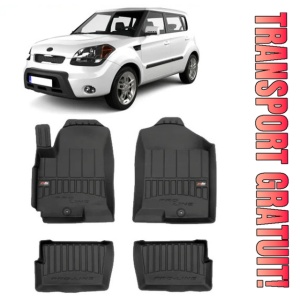 Kia Soul I Din 01.2009 - 02.2014, Hatchback , Set Covorase Auto Tip Tavita Premium 3D, din cauciuc