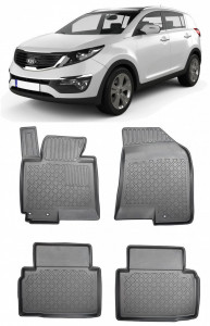 Kia Sportage III, Suv, Din 08.2010 - 12.2015 , Set Covorase Auto Tip Tavita Premium 3D, din cauciuc accesorii pentru autoturismul tau - masina v174814