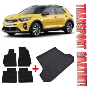Kia Stonic Set Covorase + tavita portbagaj auto Kia Stonic fabricatie 10.2017 - prezent, caroserie suv, portbagaj superior, podea variabila in pozitie superioara