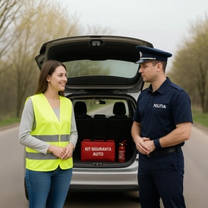 Kit siguranta auto Cri-Flo, Omologat R.A.R, Valabilitate 5 ani, 1x Trusa Prim Ajutor, 2 x Triunghiuri, 1x Stingator tip Spray, 1x Vesta reflectorizanta, Geanta pentru depozitare, 4 Stickere auto cu Zastava - Img 7