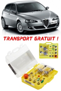 Kit trusa Set becuri H4 compatibila cu Alfa Romeo 147 din 2000-2010 , bec far, semnalizare , pozitie, iluminare numar, frana, plafoniera, stop frana
