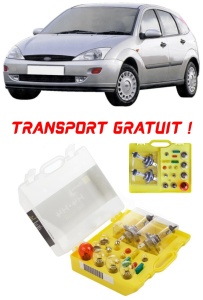 Kit trusa Set becuri H4 compatibila cu Ford Focus Mk1 din 1998 - 2004 , bec far, semnalizare , pozitie, iluminare numar, frana, plafoniera, stop frana