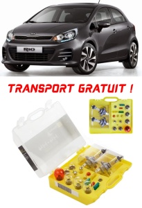 Kit trusa Set becuri H4 compatibila cu Kia Rio UB din 2011 - 2017 , bec far, semnalizare , pozitie, iluminare numar, frana, plafoniera, stop frana
