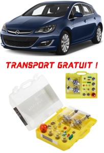 Kit trusa Set becuri H4 compatibila cu Opel Astra J din 2009 - 2015 , bec far, semnalizare , pozitie, iluminare numar, frana, plafoniera, stop frana