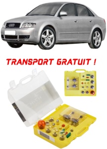 Kit trusa Set becuri H7 compatibila cu Audi A4 B6 din 2000 - 2004 , bec far, semnalizare , pozitie, iluminare numar, frana, plafoniera, stop frana
