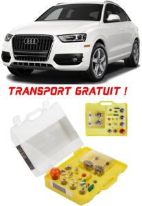Kit trusa Set becuri H7 compatibila cu Audi Q3 din 2011 - 2018 , bec far, semnalizare , pozitie, iluminare numar, frana, plafoniera, stop frana