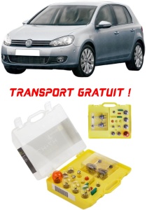 Kit trusa Set becuri H7 compatibila cu Volkswagen Golf VI din 2008 - 2012 , bec far, semnalizare , pozitie, iluminare numar, frana, plafoniera, stop frana