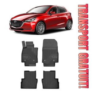 Mazda 2 III Din 02.2015 - Prezent, Hatchback , Set Covorase Auto Tip Tavita Premium 3D, din cauciuc