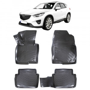 Mazda CX-5 I 2012-2017 Set 4 covorase auto din cauciuc tip tavita premium line 3D accesorii pentru autoturismul tau - masina v242642