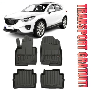 Mazda CX-5 II, Suv, Din 07.2017 - Prezent , Set Covorase Auto Tip Tavita Premium 3D, din cauciuc
