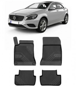 Mercedes A-Class W176 Din 09.2012 - 04.2018, Hatchback , Set Covorase Auto Tip Tavita Premium 3D, din cauciuc accesorii pentru autoturismul tau - masina v167393