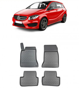 Mercedes Clasa B W246, Van, Din 10.2011 - 12.2018 , Set Covorase Auto Tip Tavita Premium 3D, din cauciuc accesorii pentru autoturismul tau - masina v173770
